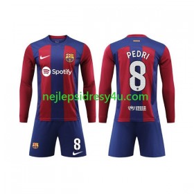 Fotbalový Dres FC Barcelona Pedri 8 Dětské Domácí 2023/24 Dlouhý Rukáv